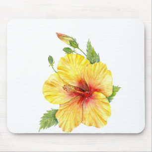 Mousepad Arte Botânica Yellow Hibiscus