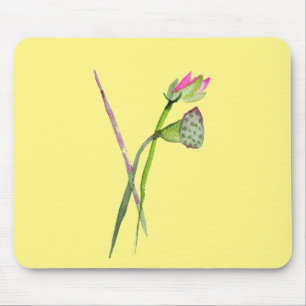 Mousepad Arte budista da flor rosa Lotus Zen