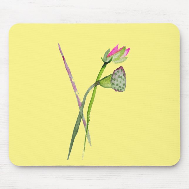 Mousepad Arte budista da flor rosa Lotus Zen (Frente)