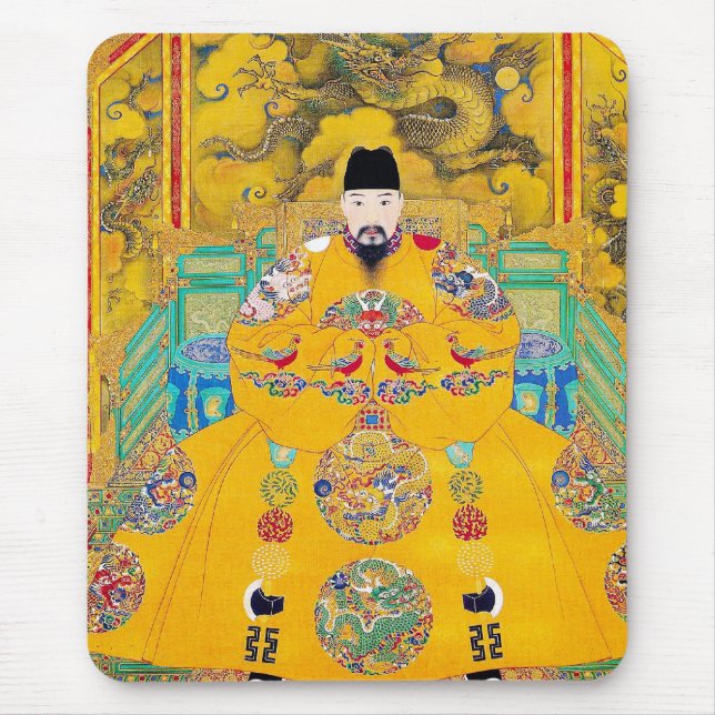 Mousepad Arte chinesa clássica oriental legal do imperador (Frente)
