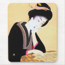 Mousepad Arte clássica japonesa oriental legal da senhora