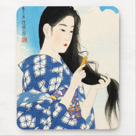 Mousepad Arte clássica japonesa oriental legal da senhora