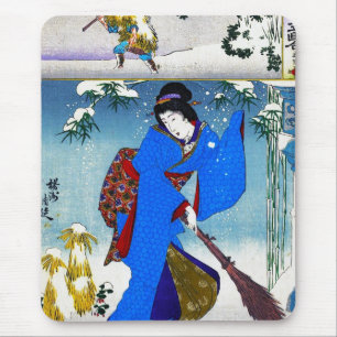 Mousepad Arte clássica japonesa oriental legal da senhora