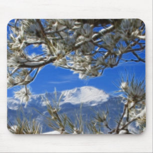 Mousepad Arte coberto de neve do Fractal do inverno máximo