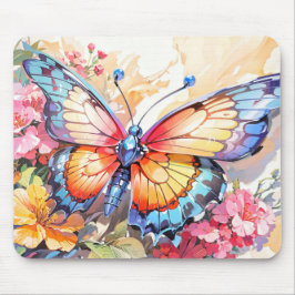 Mousepad Arte Colorida de Borboleta Vintage