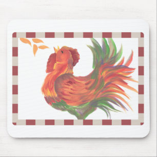 Mousepad Arte Colorida do Galo Crowing