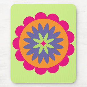 Mousepad Arte com padrão botânico retrô Groovy