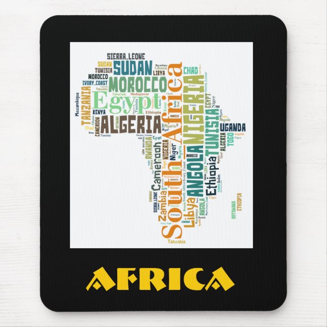 Mousepad Arte com Palavras da África (Frente)