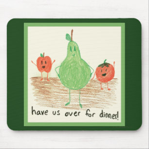 Mousepad Arte Comida infantil, verde