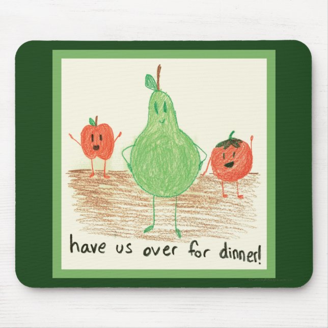 Mousepad Arte Comida infantil, verde (Frente)