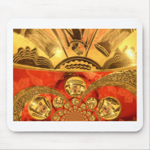 Mousepad Arte Cultural Africana: Design Vermelho Ouro Rico