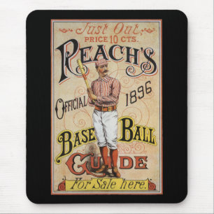 Mousepad Arte da Capa do Guia de Beisebol Esportivo Vintage