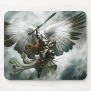 Mousepad Arte da fantasia do anjo do guerreiro