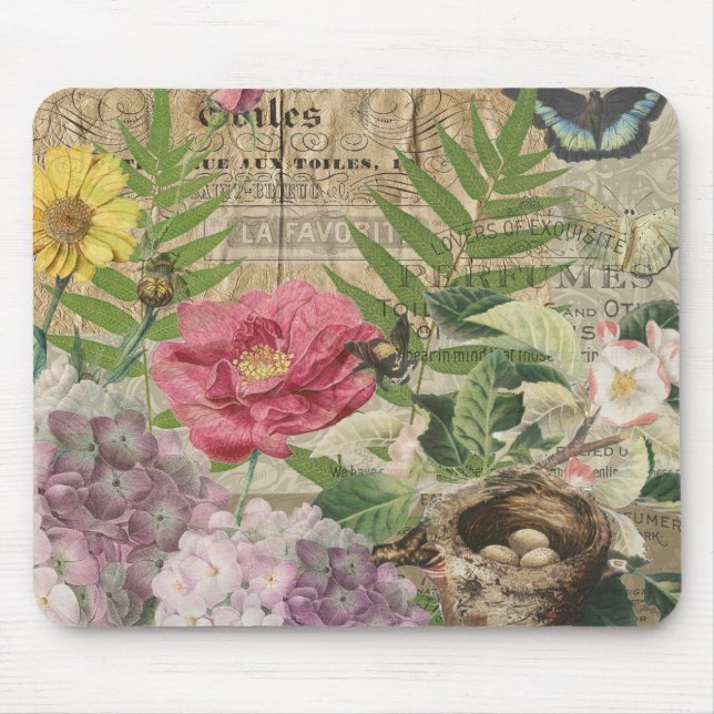 Mousepad Arte da Flor Floral do Ninho Floral (Frente)