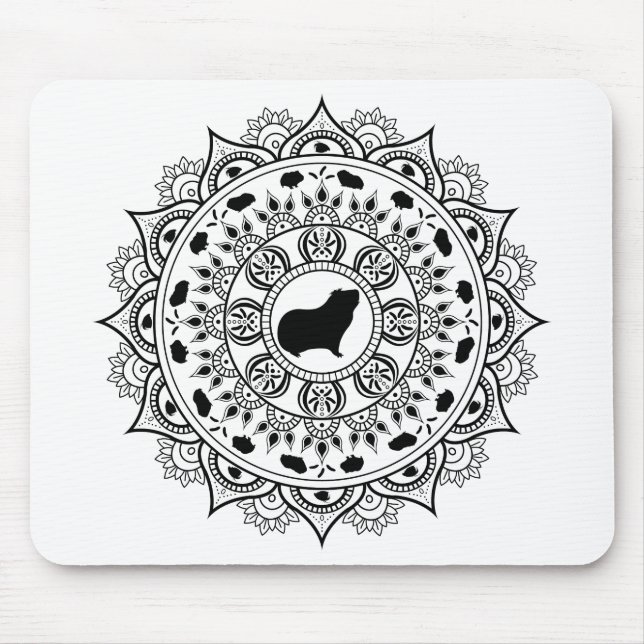 Mousepad Arte da mandala da cobaia (Frente)