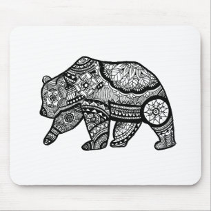 Mousepad Arte da mandala do urso
