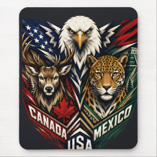 Mousepad Arte da Natureza Águia Jaguar Veado
