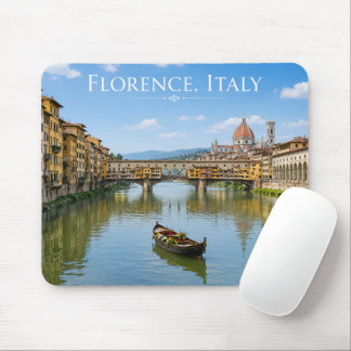 Mousepad Arte da Paisagem Urbana Romântica do Ponte Vecchio