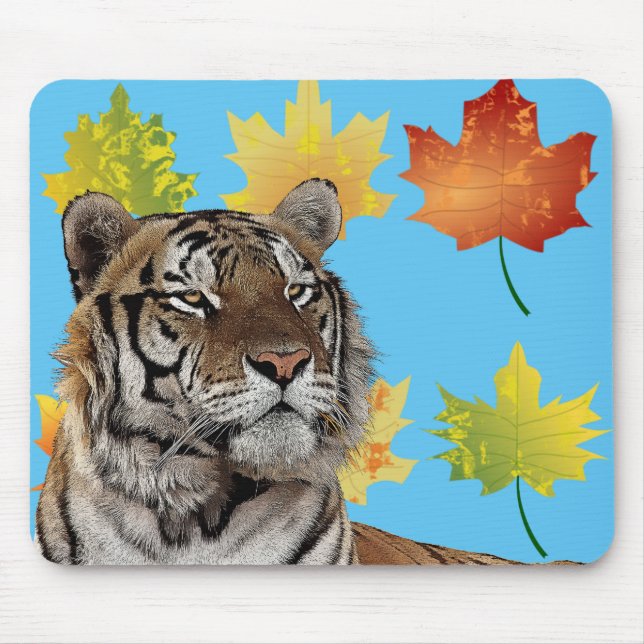 Mousepad arte da vida selvagem de animais macho-tigre (Frente)