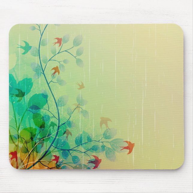 Mousepad Arte de Abstrato Floral Moderna Primavera (Frente)