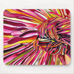 Mousepad arte de aquarela de crisântemo flor
