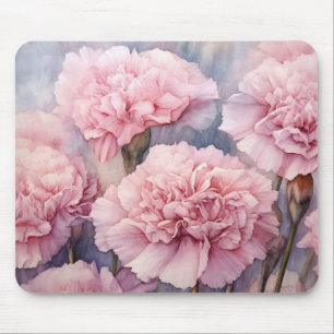 Mousepad Arte de Aquarela Encharcada Cor-de-Cobra Rosa Rosa