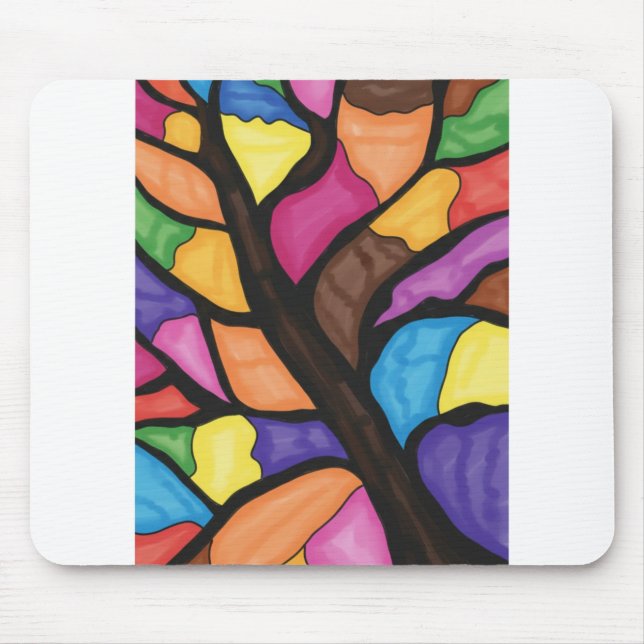 Mousepad Arte de árvore em vitral  (Frente)