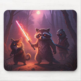 Mousepad Arte de Aventura de Animais da Floresta Fantasia