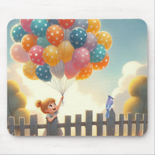 Mousepad Arte de balões brancos/fofinhos