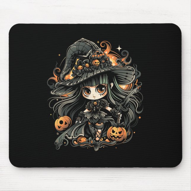 Mousepad Arte de Bruxas de Halloween (Frente)