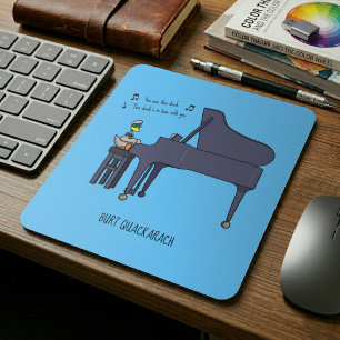 Mousepad Arte de Burt Quackarach Pato Toca Piano Divertido