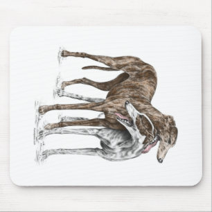 Mousepad Arte de Cachorro de Dois Amigos Greyhound