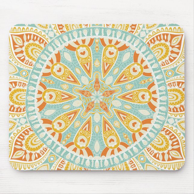 Mousepad Arte de caleidoscópio indiano (Frente)