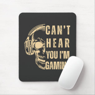 Mousepad Arte de Caveira Gamer – Não Posso Ouvir Você