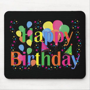 Mousepad Arte de Celebração de Aniversário de Nome Personal
