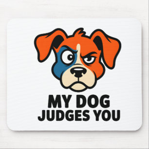 Mousepad Arte de Citação Sarcástica com Rosto de Cachorro J