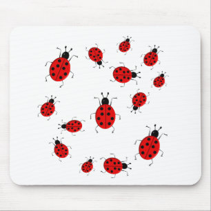 Mousepad Arte de clipe de ladybugs colorido