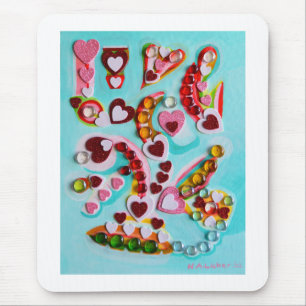 Mousepad Arte de corações de amor