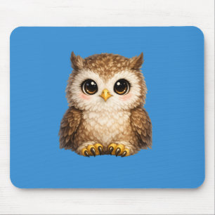 Mousepad Arte de desenho animado de coruja bebê feliz para 