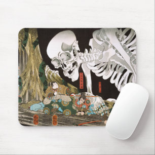 Mousepad Arte de Esqueleto Espetacular Ukiyo-e Vintage Kuni
