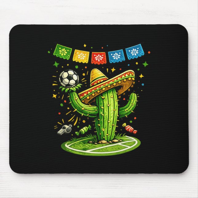 Mousepad Arte de Fã - Cacto e Futebol México  (Frente)