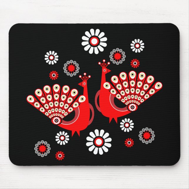 Mousepad Arte de Faisão Pavão (Frente)