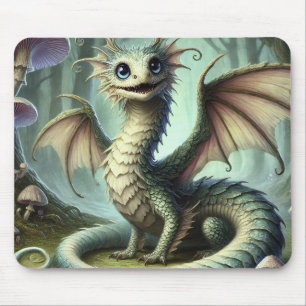 Mousepad Arte de Fantasia de Criatura Fofa do Jabberwocky d