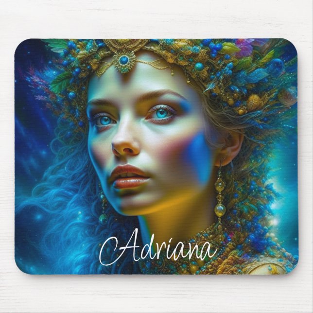 Mousepad Arte de Fantasia Etérea Princesa Deusa e Joias (Frente)