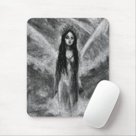 Mousepad Arte de Fantasia Mulher Fada Anjo Sombrio La Luna