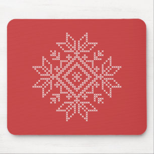 Mousepad Arte de floco de neve de malha natalícia sazonal