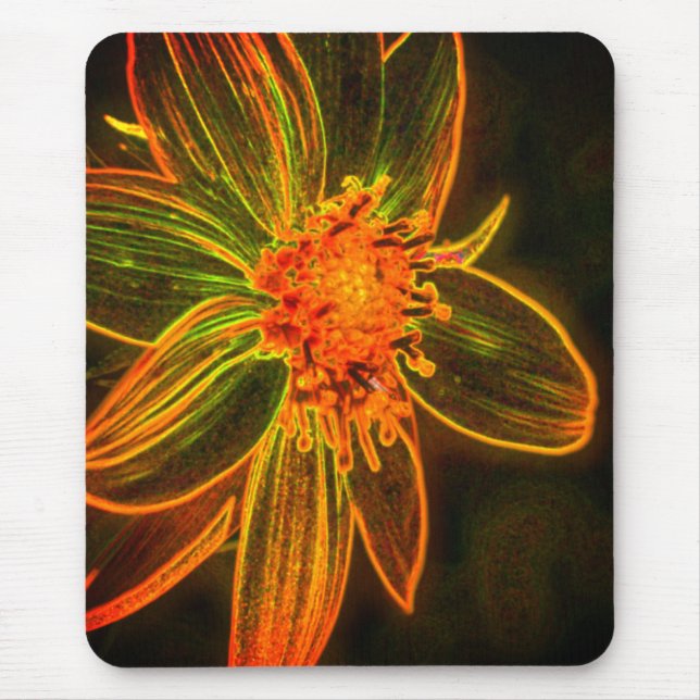 Mousepad Arte de Flor Abstrato (Frente)