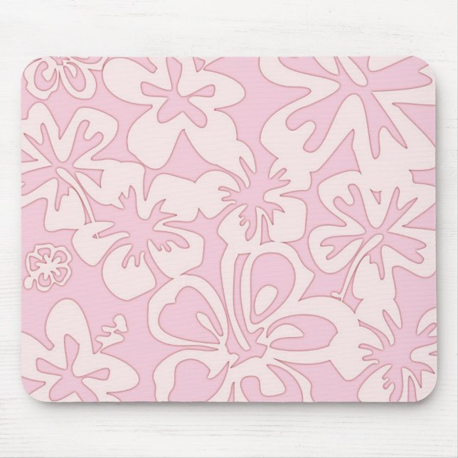 Mousepad Arte de Flor Rosa Pastel (Frente)