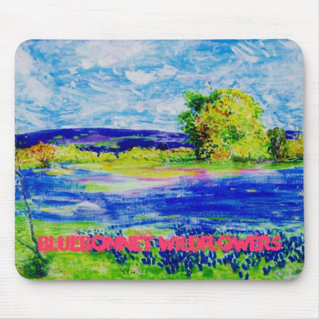 Mousepad arte de flores silvestres de bluebonnet (Frente)