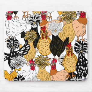Mousepad Arte De Frango Com Cartoon Engraçado Desenhado À